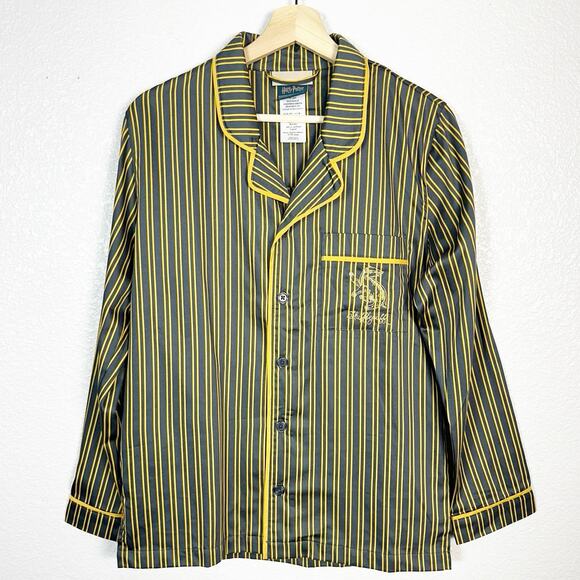 Harry Potter x Potterybarn Hufflepuff House Sateen Long Sleeve Pant Pajama Set M - Picture 2 of 16